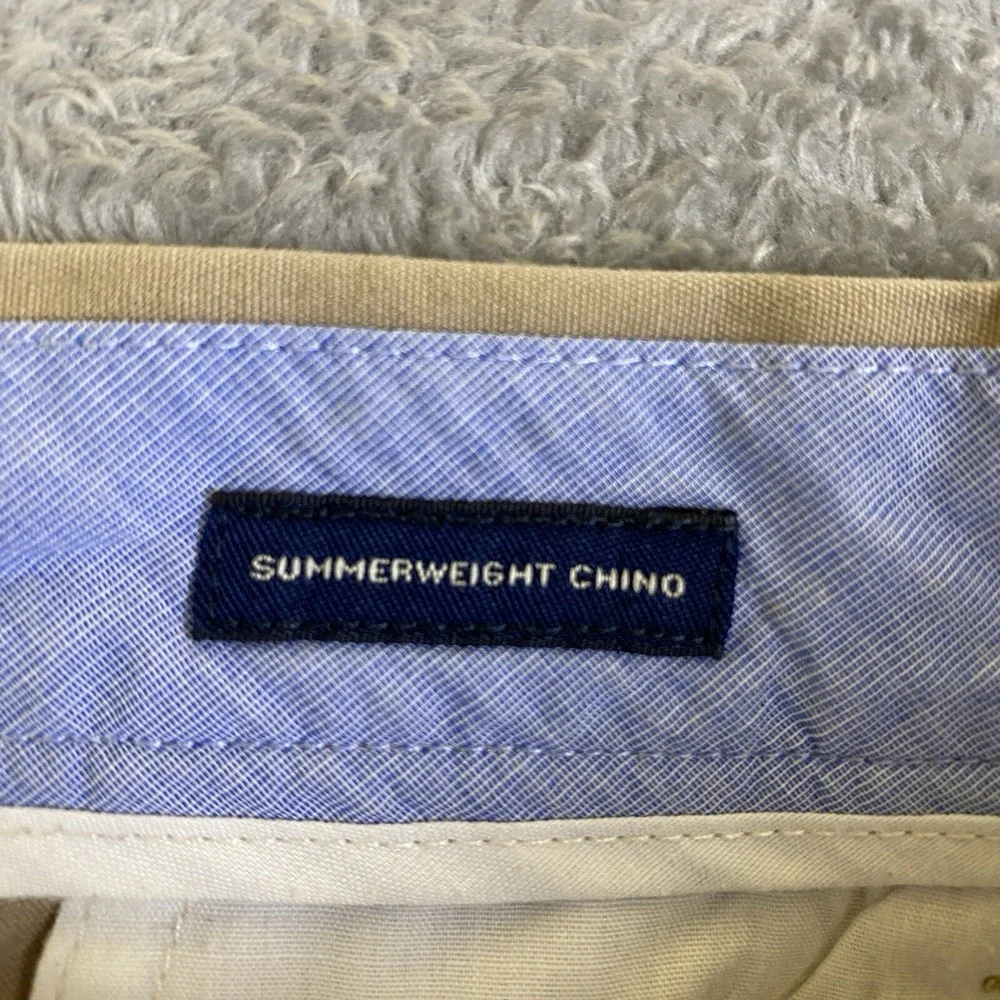 J Crew Chino Pants Men Beige 38x32 The Bleecker Summer Weight Chino 100% Cotton
